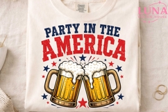 Party in the America Beer Mugs PNG, 4th of July PNG, Patriot Product Image 1