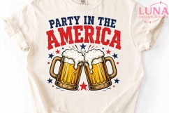 Party in the America Beer Mugs PNG, 4th of July PNG, Patriot Product Image 4