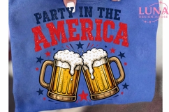 Party in the America Beer Mugs PNG, 4th of July PNG, Patriot Product Image 6