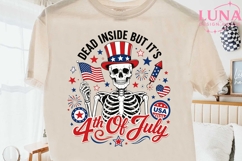 Dead Inside But It's 4th of July PNG, Skeleton Patriotic PNG Product Image 2