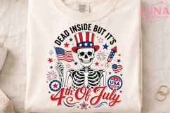 Dead Inside But It's 4th of July PNG, Skeleton Patriotic PNG Product Image 4