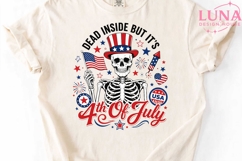 Dead Inside But It's 4th of July PNG, Skeleton Patriotic PNG Product Image 5