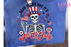 Dead Inside But It's 4th of July PNG, Skeleton Patriotic PNG Product Image 6
