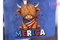Highland Cow Merica PNG, 4th of July Cow PNG, Patriotic PNG Product Image 6