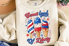 Sweet Land of Liberty Ice Cream PNG, 4th of July PNG, Patrio Product Image 3
