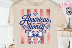 American Honey Patriotic Bow PNG, 4th of July Sublimation PN Product Image 2