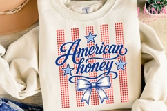 American Honey Patriotic Bow PNG, 4th of July Sublimation PN Product Image 3