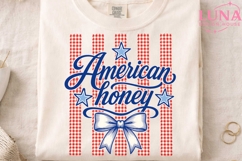 American Honey Patriotic Bow PNG, 4th of July Sublimation PN Product Image 4