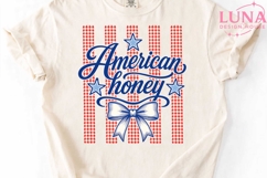 American Honey Patriotic Bow PNG, 4th of July Sublimation PN Product Image 1