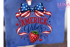 America Vibes Patriotic Bow PNG, 4th of July Sublimation PNG Product Image 6