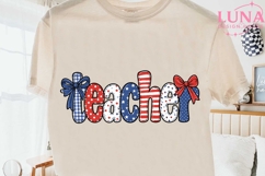 Patriotic Teacher PNG, 4th of July Teacher Sublimation Desig Product Image 1
