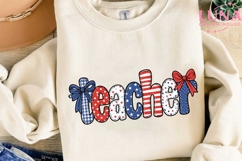 Patriotic Teacher PNG, 4th of July Teacher Sublimation Desig Product Image 2