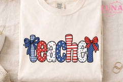 Patriotic Teacher PNG, 4th of July Teacher Sublimation Desig Product Image 3