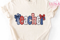 Patriotic Teacher PNG, 4th of July Teacher Sublimation Desig Product Image 4