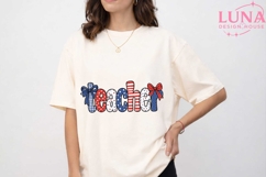 Patriotic Teacher PNG, 4th of July Teacher Sublimation Desig Product Image 5