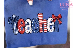 Patriotic Teacher PNG, 4th of July Teacher Sublimation Desig Product Image 6