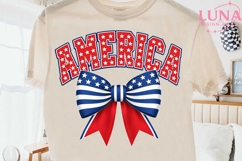 America Bow PNG, Patriotic 4th of July PNG, Coquette Bow PNG Product Image 2