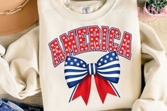 America Bow PNG, Patriotic 4th of July PNG, Coquette Bow PNG Product Image 3