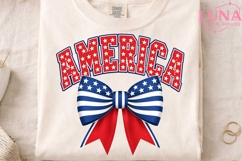 America Bow PNG, Patriotic 4th of July PNG, Coquette Bow PNG Product Image 4