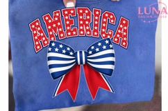 America Bow PNG, Patriotic 4th of July PNG, Coquette Bow PNG Product Image 6