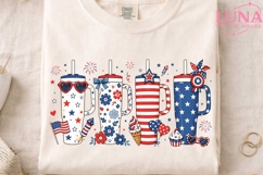 4th of July Stanley Tumbler PNG, Patriotic Tumbler Clipart P Product Image 4
