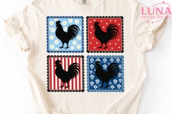 Patriotic Rooster PNG, Farmhouse Clipart, 4th of July Chicke Product Image 1
