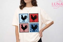 Patriotic Rooster PNG, Farmhouse Clipart, 4th of July Chicke Product Image 5