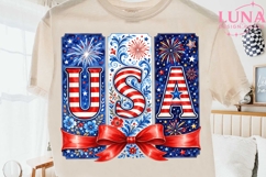 USA Patriotic Bow Fireworks PNG, 4th of July Clipart, Americ Product Image 2