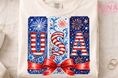 USA Patriotic Bow Fireworks PNG, 4th of July Clipart, Americ Product Image 3