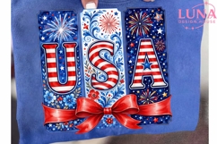 USA Patriotic Bow Fireworks PNG, 4th of July Clipart, Americ Product Image 6