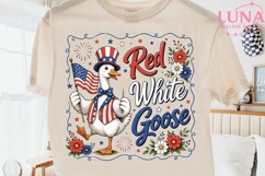 Red White Goose PNG, Patriotic Goose Clipart, 4th of July PN Product Image 2