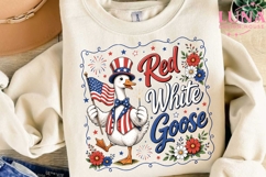 Red White Goose PNG, Patriotic Goose Clipart, 4th of July PN Product Image 3