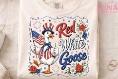 Red White Goose PNG, Patriotic Goose Clipart, 4th of July PN Product Image 4