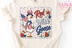 Red White Goose PNG, Patriotic Goose Clipart, 4th of July PN Product Image 5