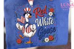 Red White Goose PNG, Patriotic Goose Clipart, 4th of July PN Product Image 6