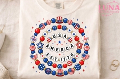 USA Patriotic Friendship Bracelet PNG, 4th of July PNG, Amer Product Image 3