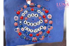 USA Patriotic Friendship Bracelet PNG, 4th of July PNG, Amer Product Image 5