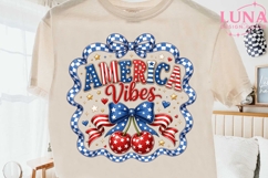 America Vibes Patriotic Cherries PNG, 4th of July Sublimatio Product Image 1