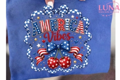 America Vibes Patriotic Cherries PNG, 4th of July Sublimatio Product Image 6