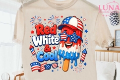 Red White Cool 4th of July Popsicle PNG, Patriotic Sublimati Product Image 2