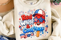 Red White Cool 4th of July Popsicle PNG, Patriotic Sublimati Product Image 3