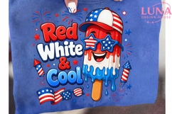 Red White Cool 4th of July Popsicle PNG, Patriotic Sublimati Product Image 6