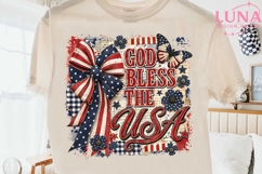 God Bless the USA PNG, Patriotic Bow Clipart, 4th of July PN Product Image 2