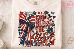 God Bless the USA PNG, Patriotic Bow Clipart, 4th of July PN Product Image 3