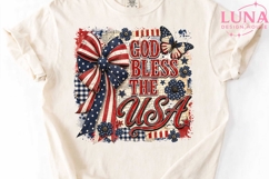 God Bless the USA PNG, Patriotic Bow Clipart, 4th of July PN Product Image 4