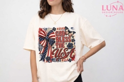 God Bless the USA PNG, Patriotic Bow Clipart, 4th of July PN Product Image 5
