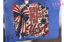 God Bless the USA PNG, Patriotic Bow Clipart, 4th of July PN Product Image 6