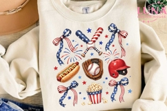 Patriotic Baseball PNG, July 4th Baseball Clipart, USA Sport Product Image 3