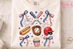 Patriotic Baseball PNG, July 4th Baseball Clipart, USA Sport Product Image 4