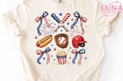 Patriotic Baseball PNG, July 4th Baseball Clipart, USA Sport Product Image 5